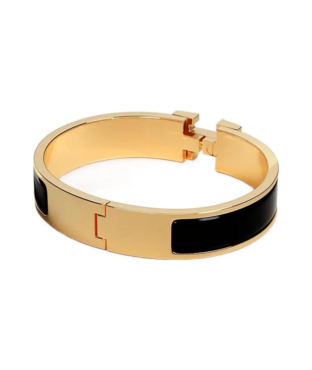 HERMES Черный металлический браслет, фото 2