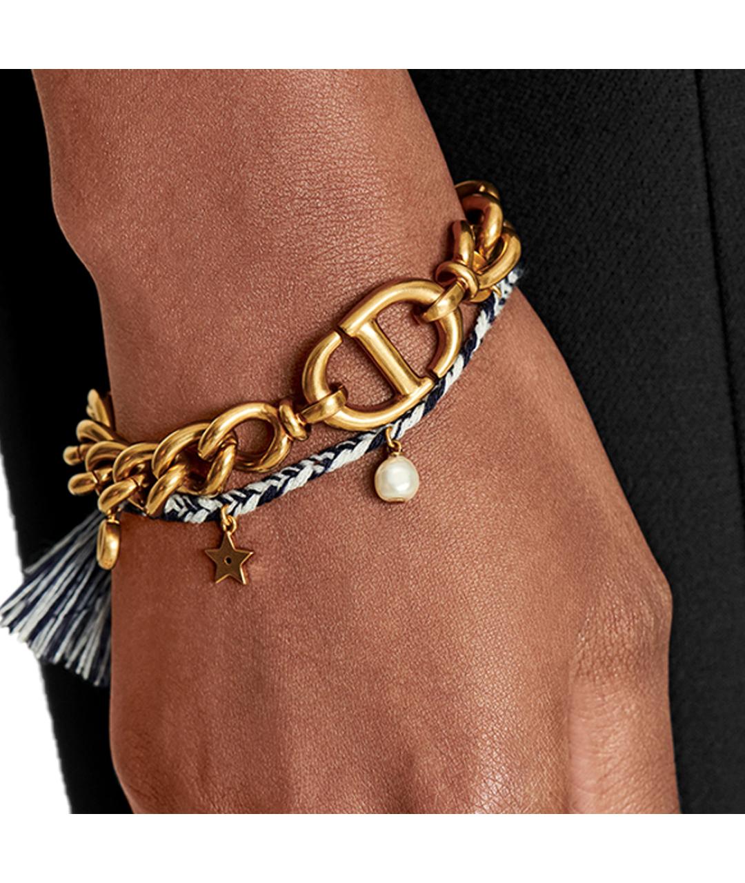 CHRISTIAN DIOR Золотой металлический браслет, фото 3