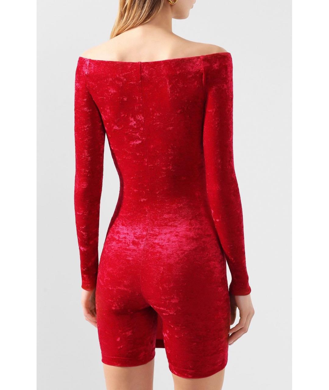 BALENCIAGA Красное велюровое вечернее платье, фото 4