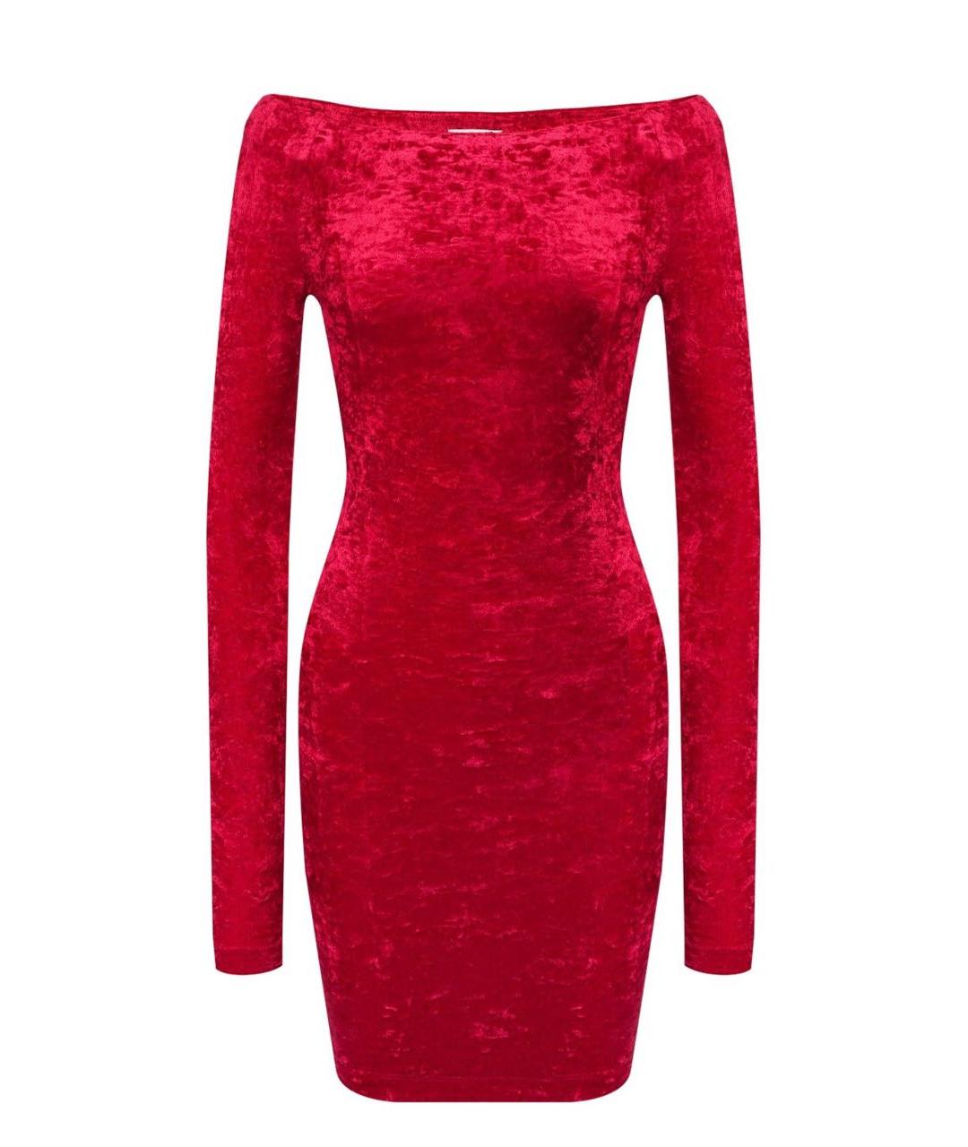 BALENCIAGA Красное велюровое вечернее платье, фото 1