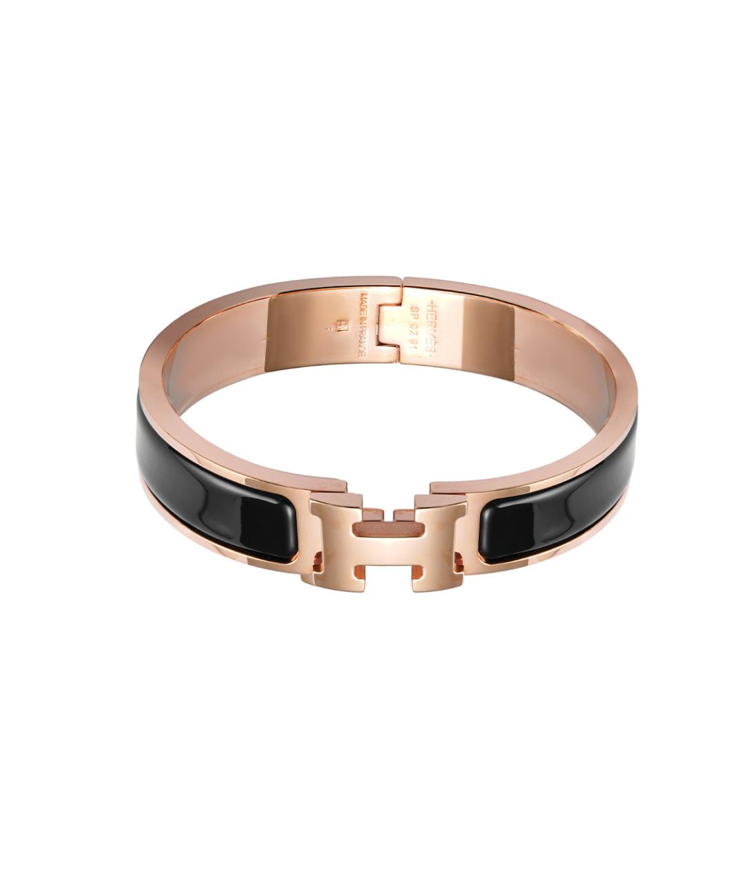 HERMES Черный металлический браслет, фото 1