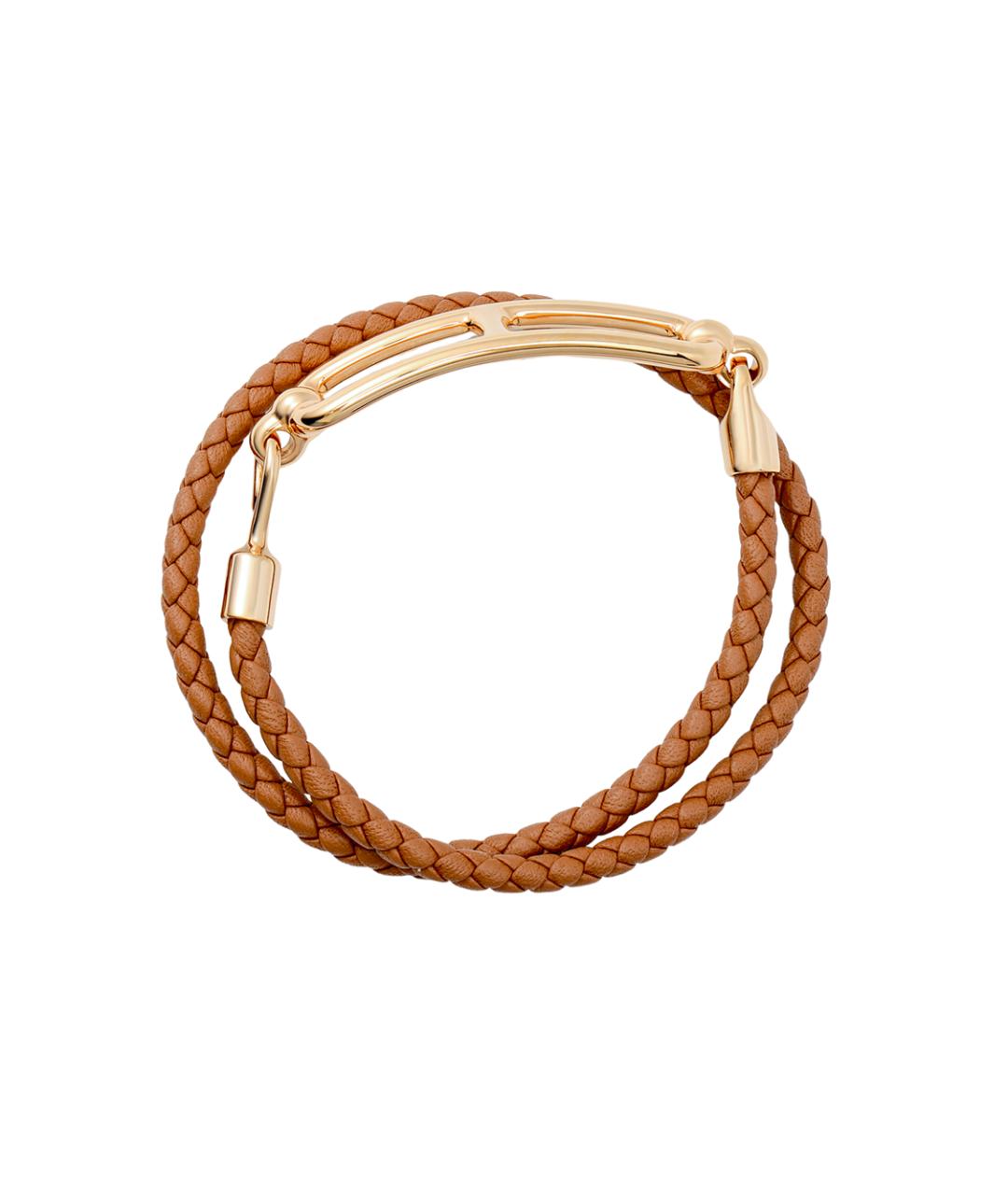HERMES Коричневый кожаный браслет, фото 1