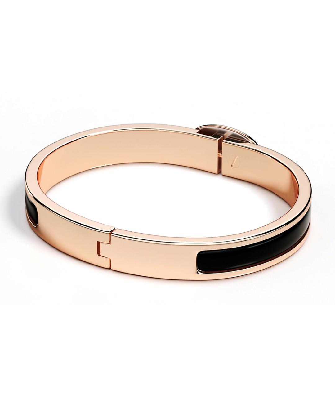 HERMES Черный металлический браслет, фото 2