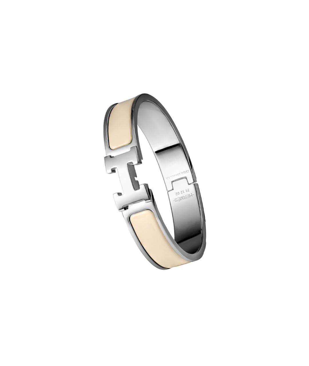 HERMES Бежевый металлический браслет, фото 3