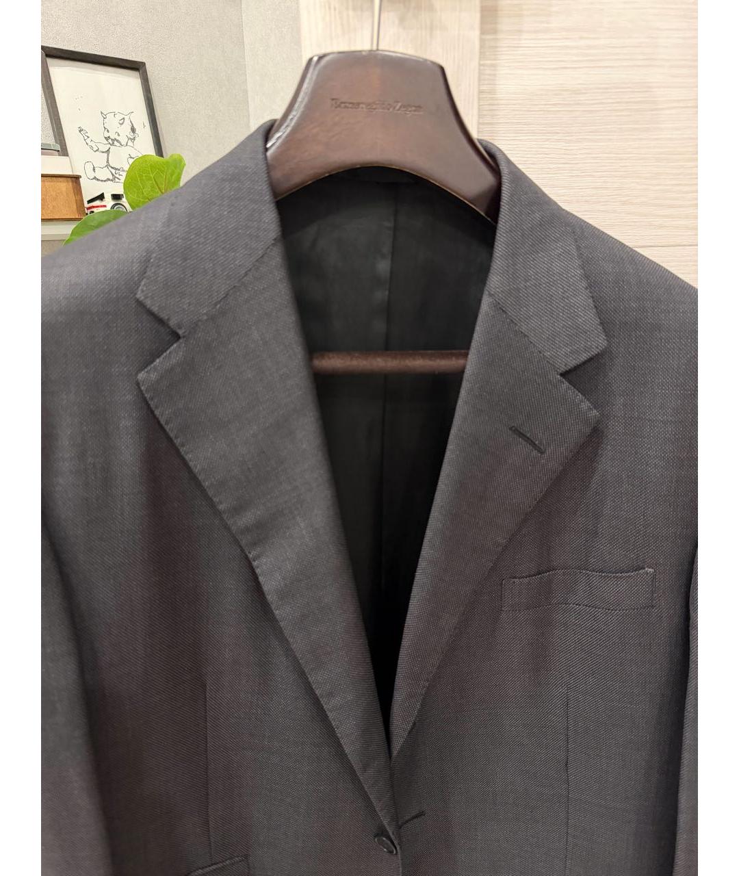 RALPH LAUREN PURPLE LABEL Серый шерстяной пиджак, фото 8