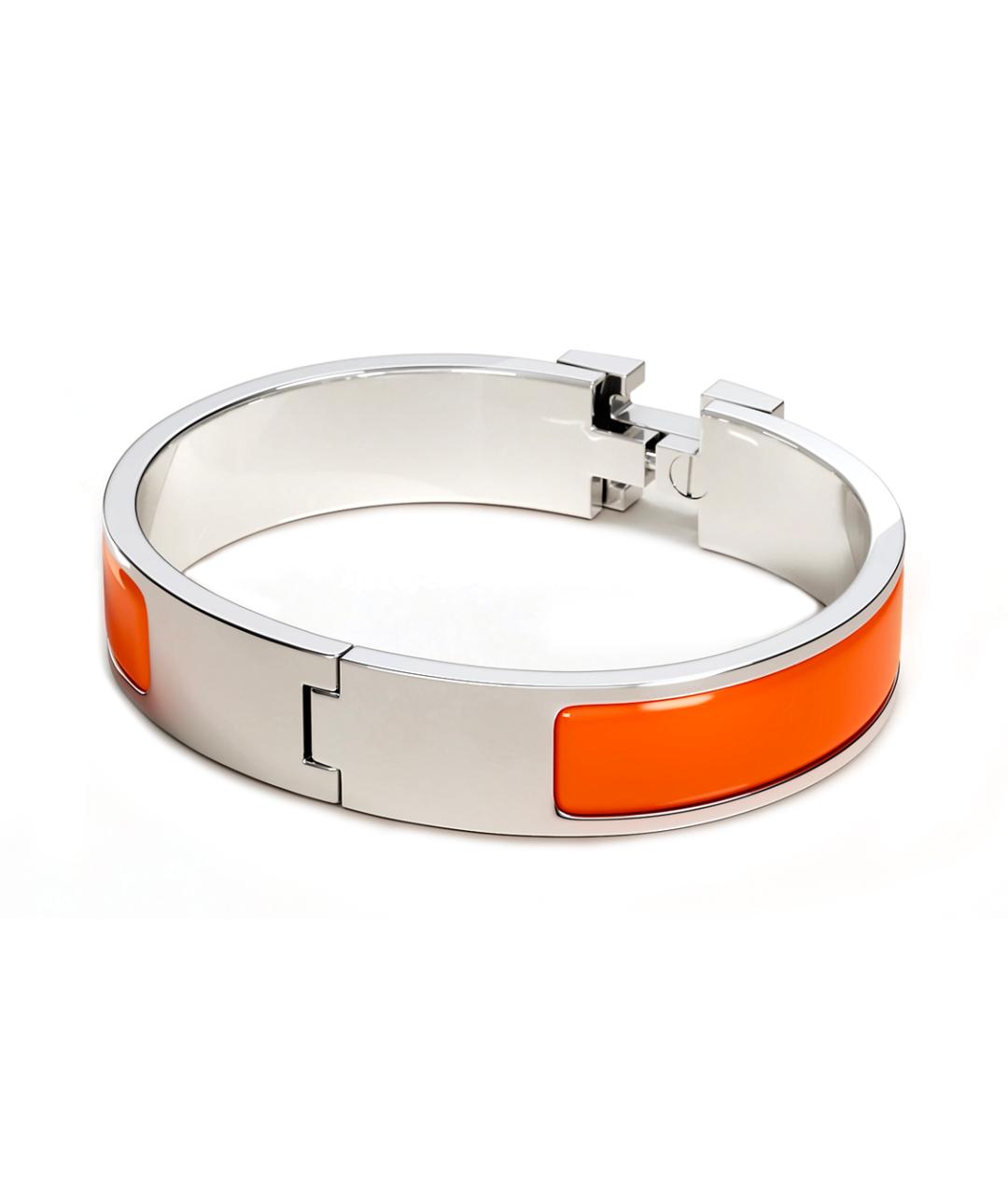 HERMES Оранжевый металлический браслет, фото 2
