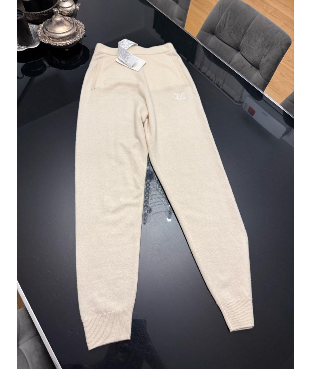 MAX MARA Белые кашемировые брюки узкие, фото 3