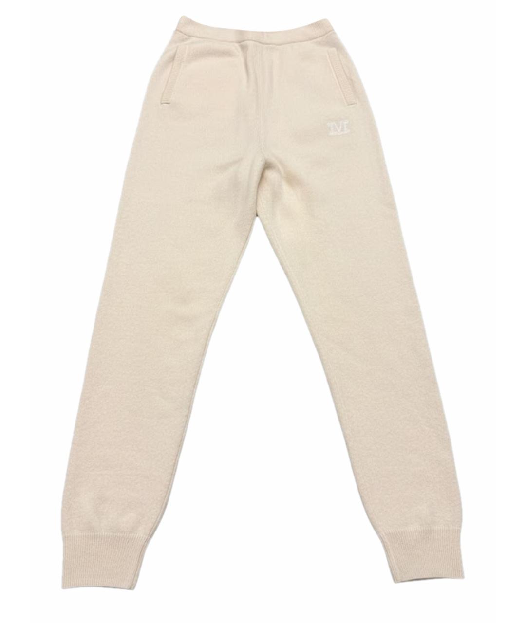 MAX MARA Белые кашемировые брюки узкие, фото 1