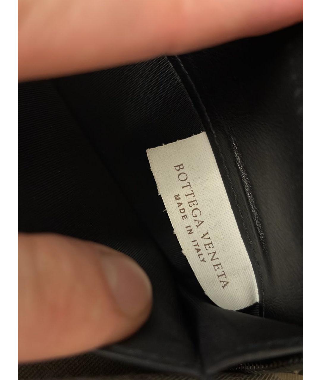 BOTTEGA VENETA Черный кожаный кошелек, фото 6