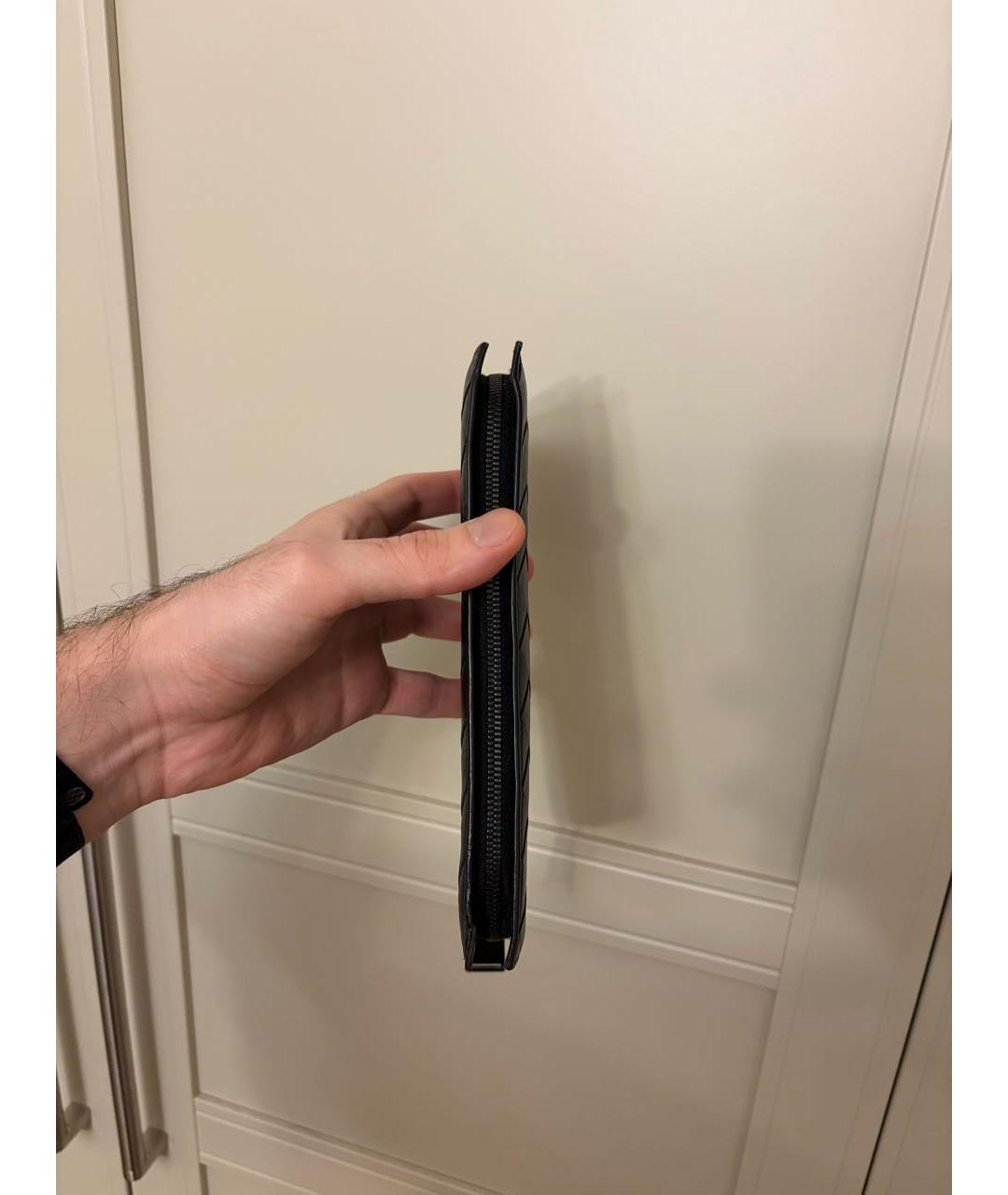 BOTTEGA VENETA Черный кожаный кошелек, фото 7