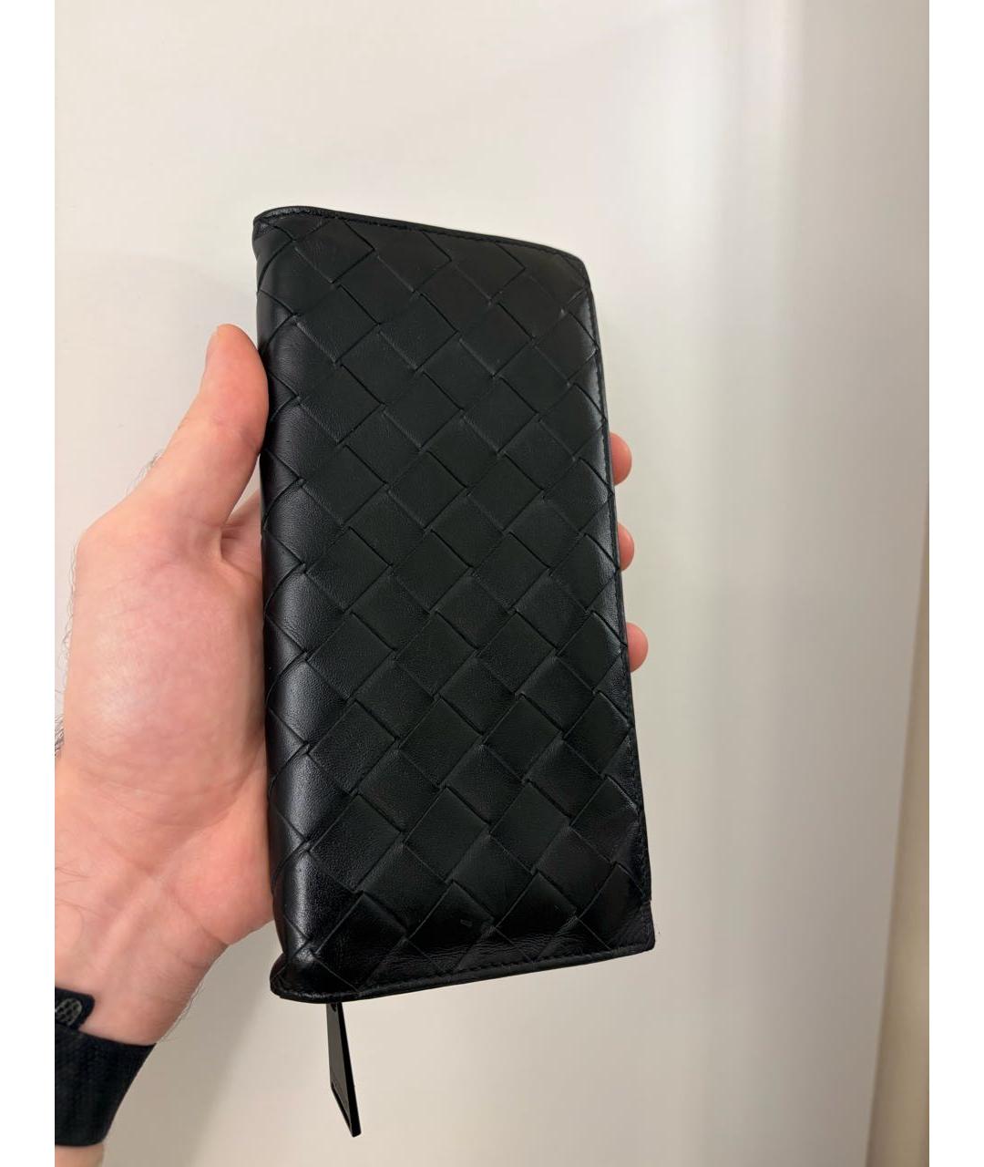 BOTTEGA VENETA Черный кожаный кошелек, фото 3