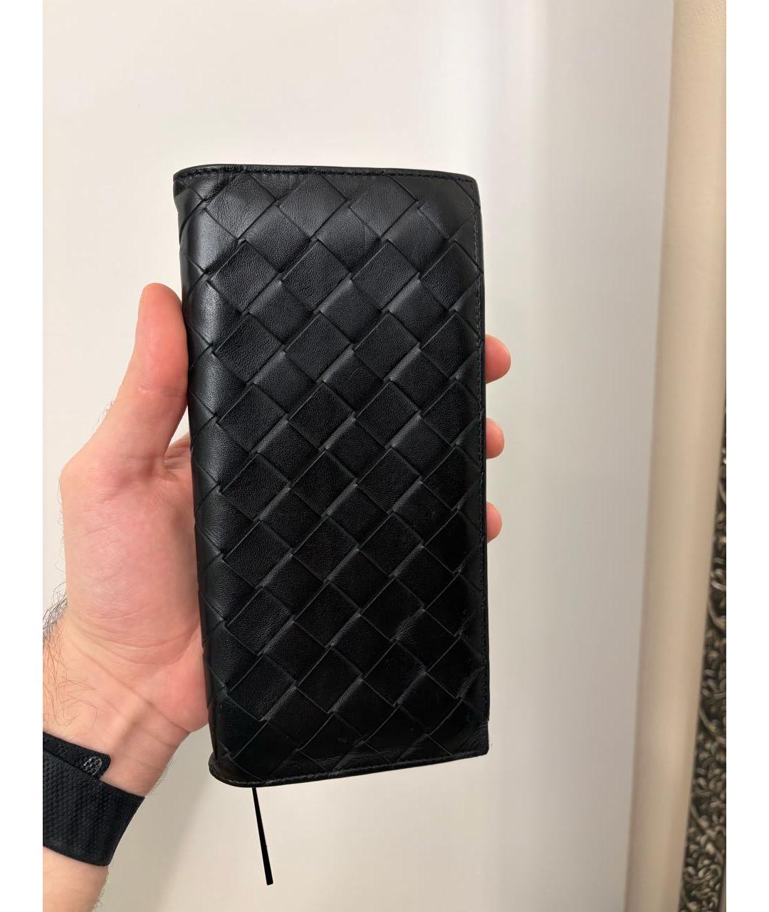 BOTTEGA VENETA Черный кожаный кошелек, фото 8