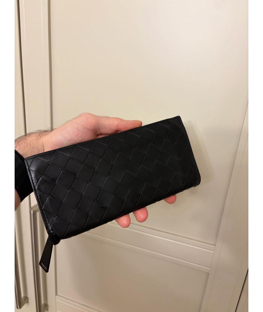 BOTTEGA VENETA Черный кожаный кошелек, фото 2