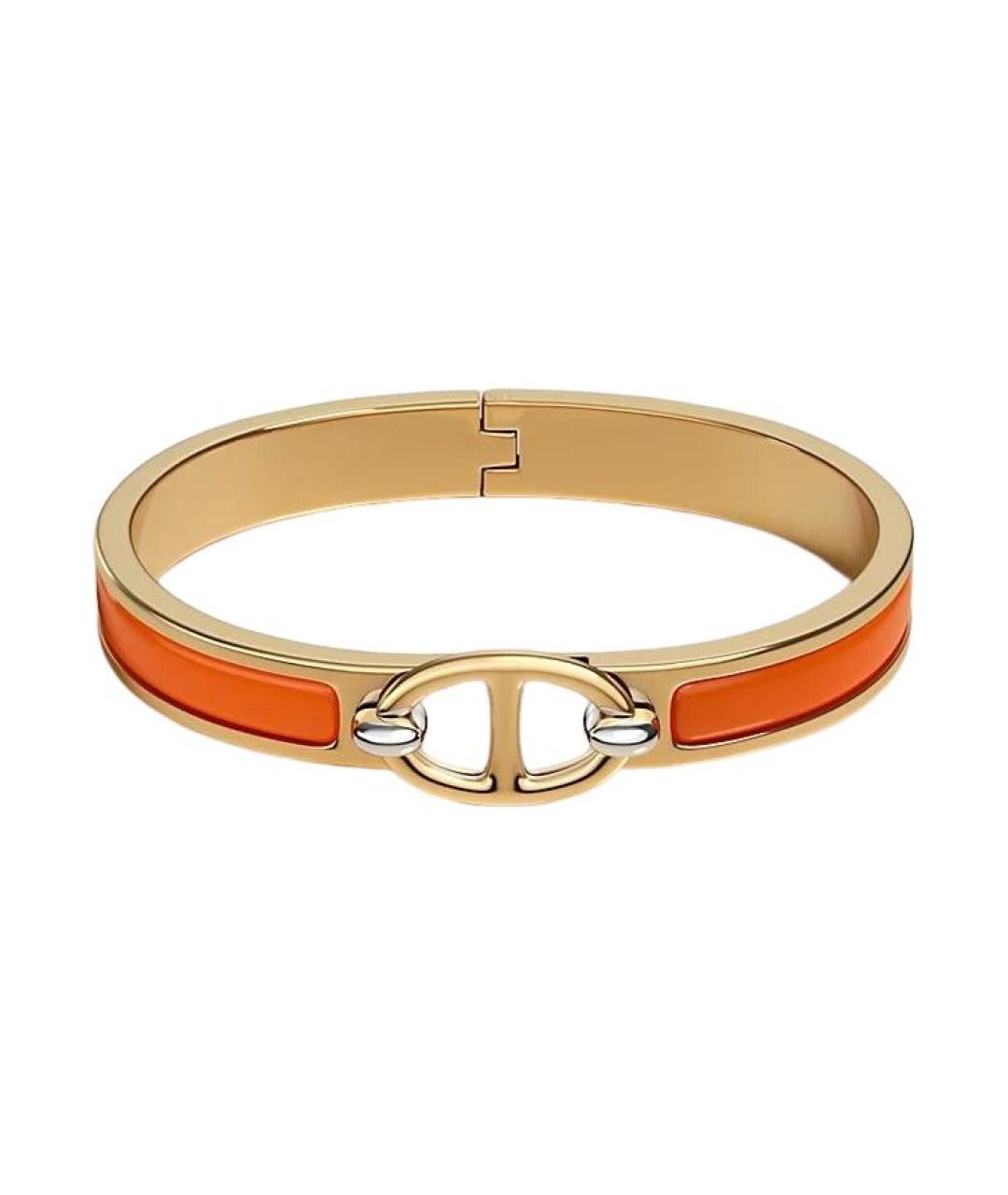 HERMES Оранжевый металлический браслет, фото 1