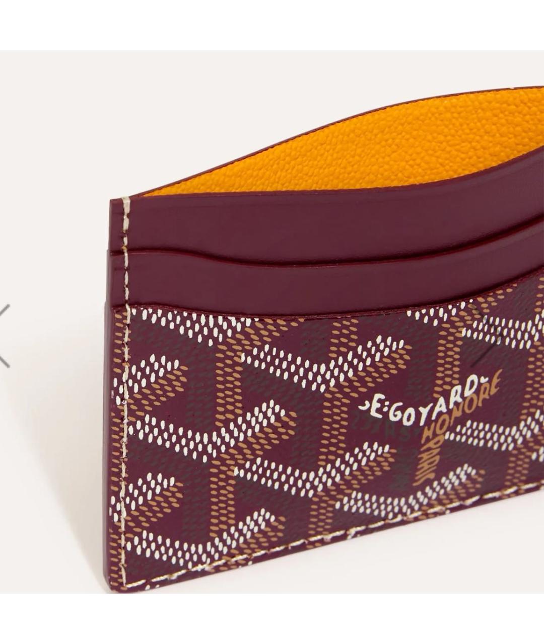 GOYARD Бордовый кожаный кардхолдер, фото 2