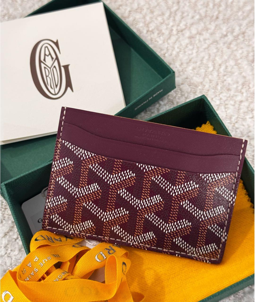 GOYARD Бордовый кожаный кардхолдер, фото 8