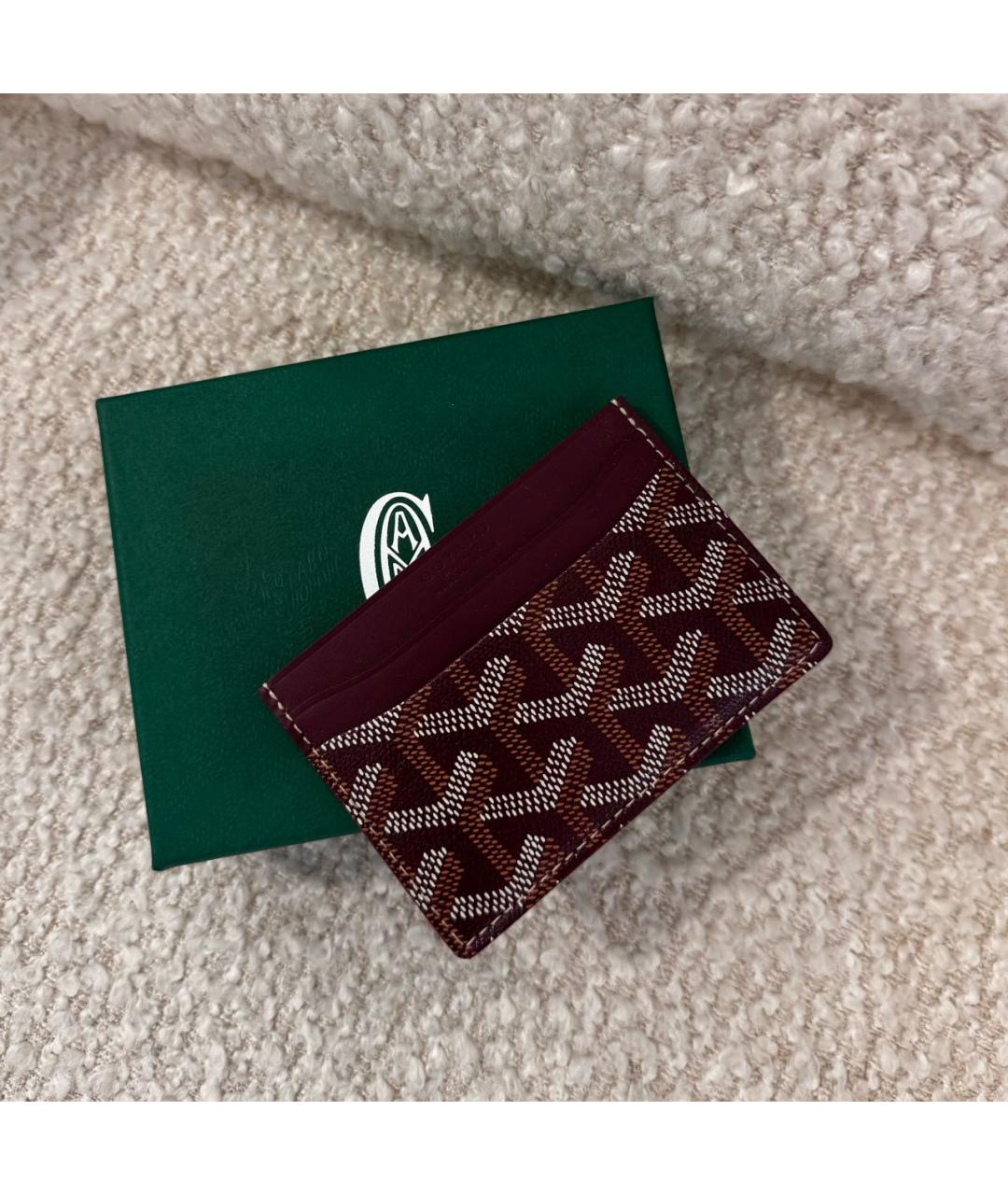 GOYARD Бордовый кожаный кардхолдер, фото 7