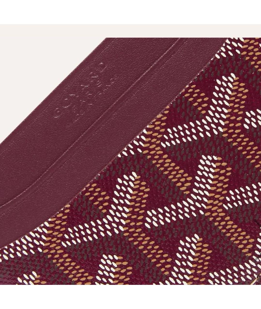 GOYARD Бордовый кожаный кардхолдер, фото 3