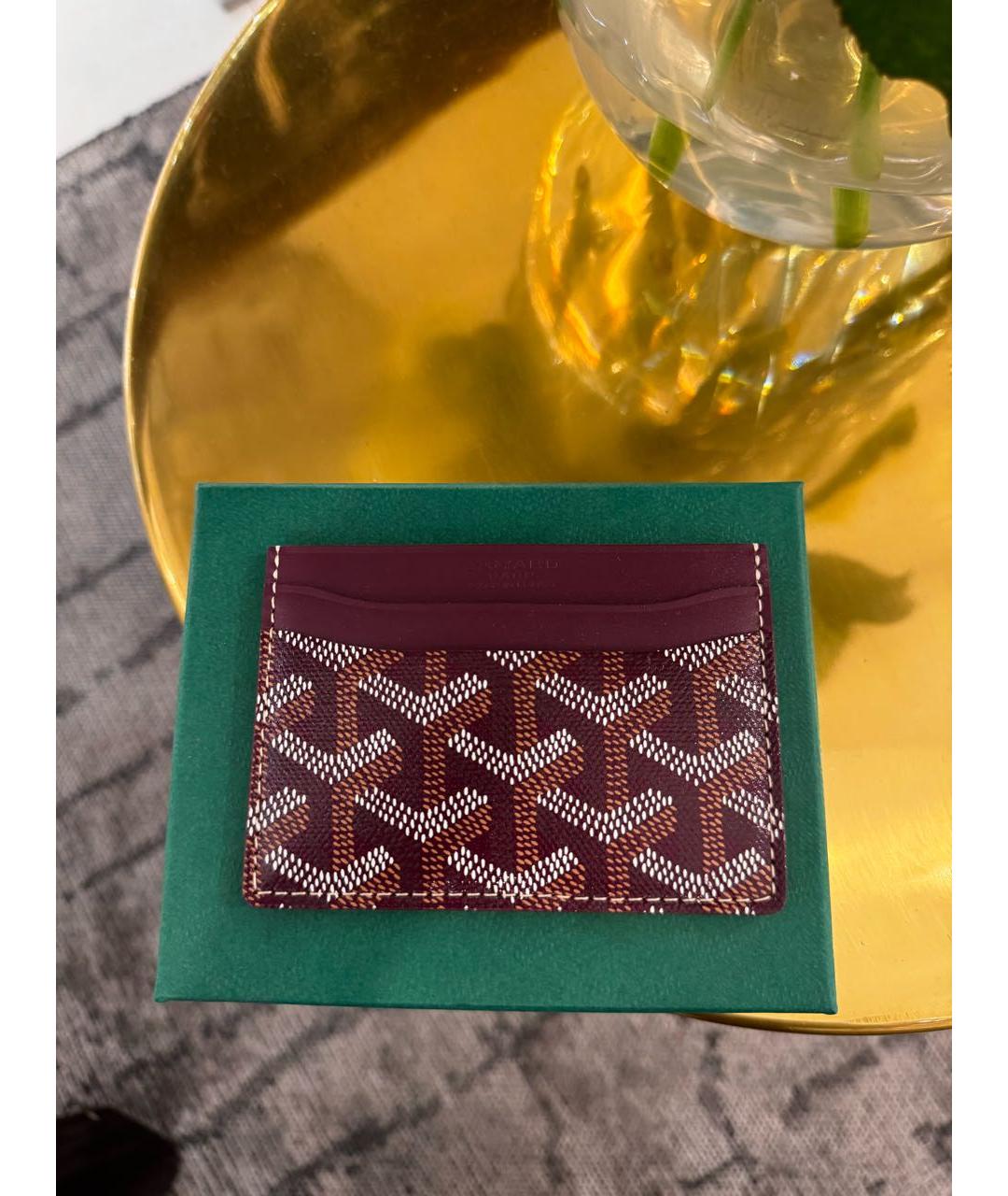 GOYARD Бордовый кожаный кардхолдер, фото 5