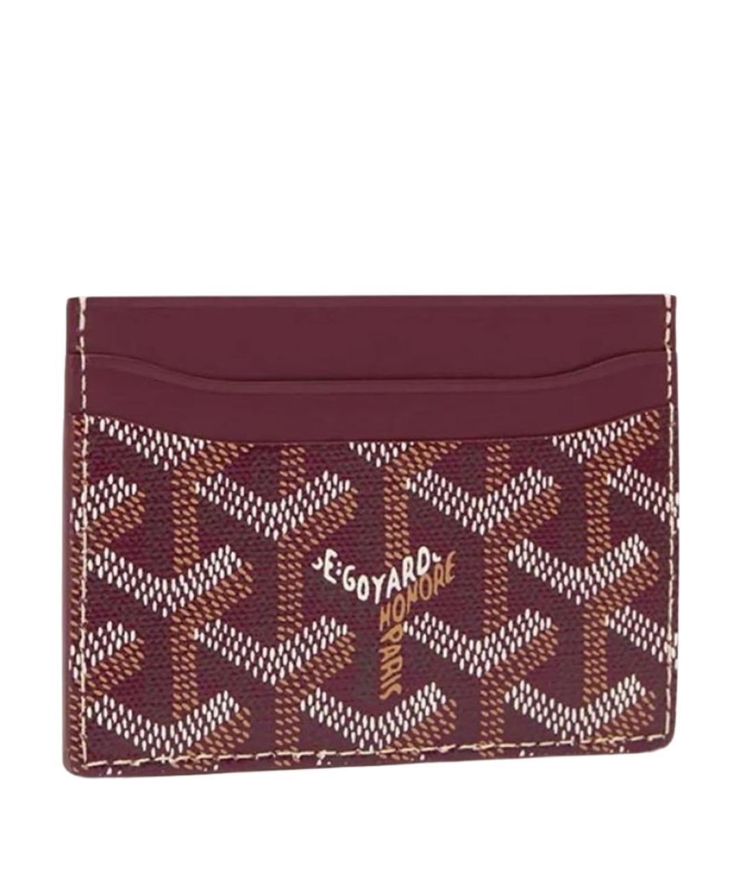 GOYARD Бордовый кожаный кардхолдер, фото 1