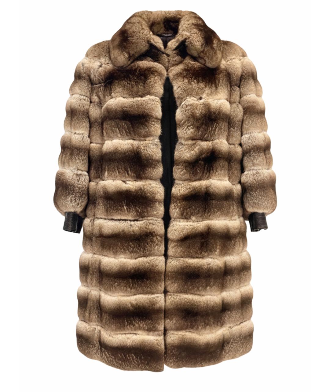 VALENTINO Коричневая меховая шуба, фото 1