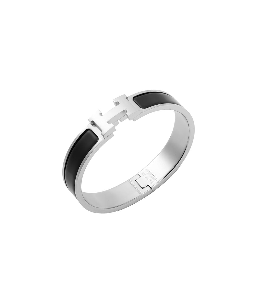 HERMES Черный металлический браслет, фото 4