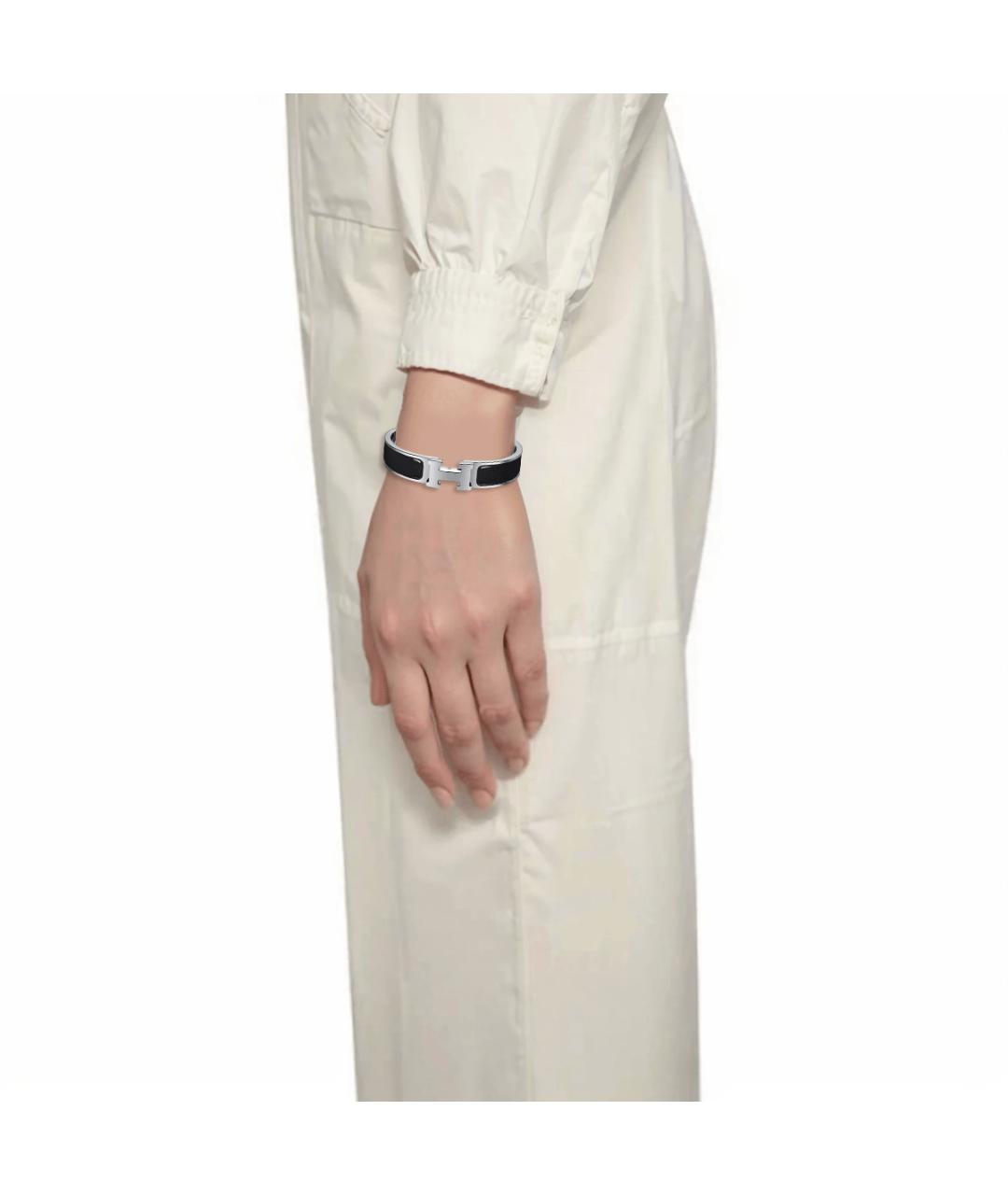 HERMES Черный металлический браслет, фото 6