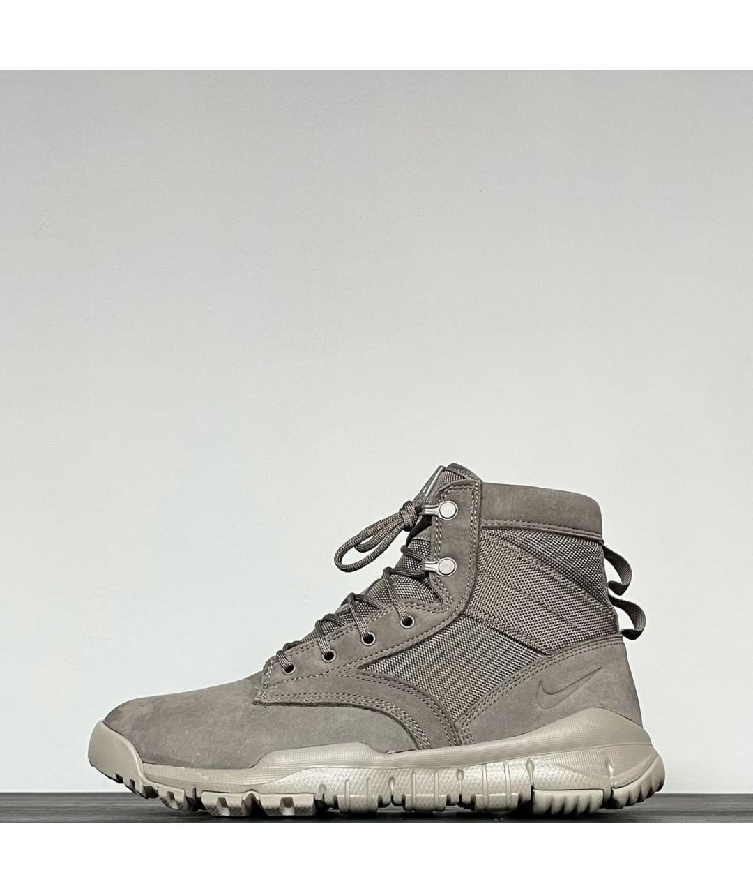 NIKE Серые замшевые высокие кроссовки / кеды, фото 7