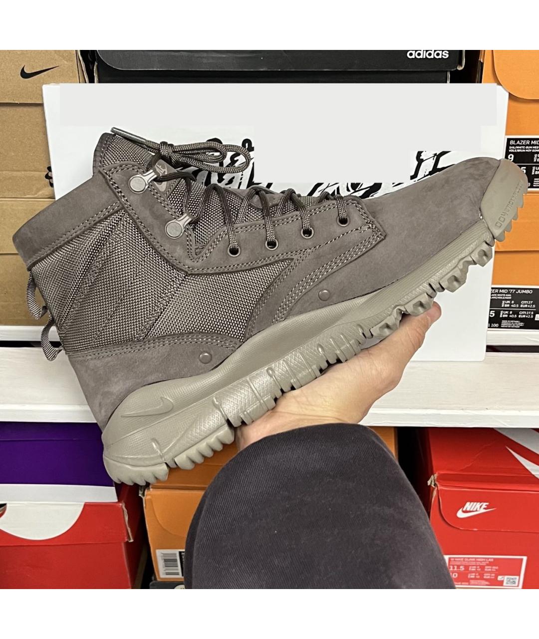 NIKE Серые замшевые высокие кроссовки / кеды, фото 3