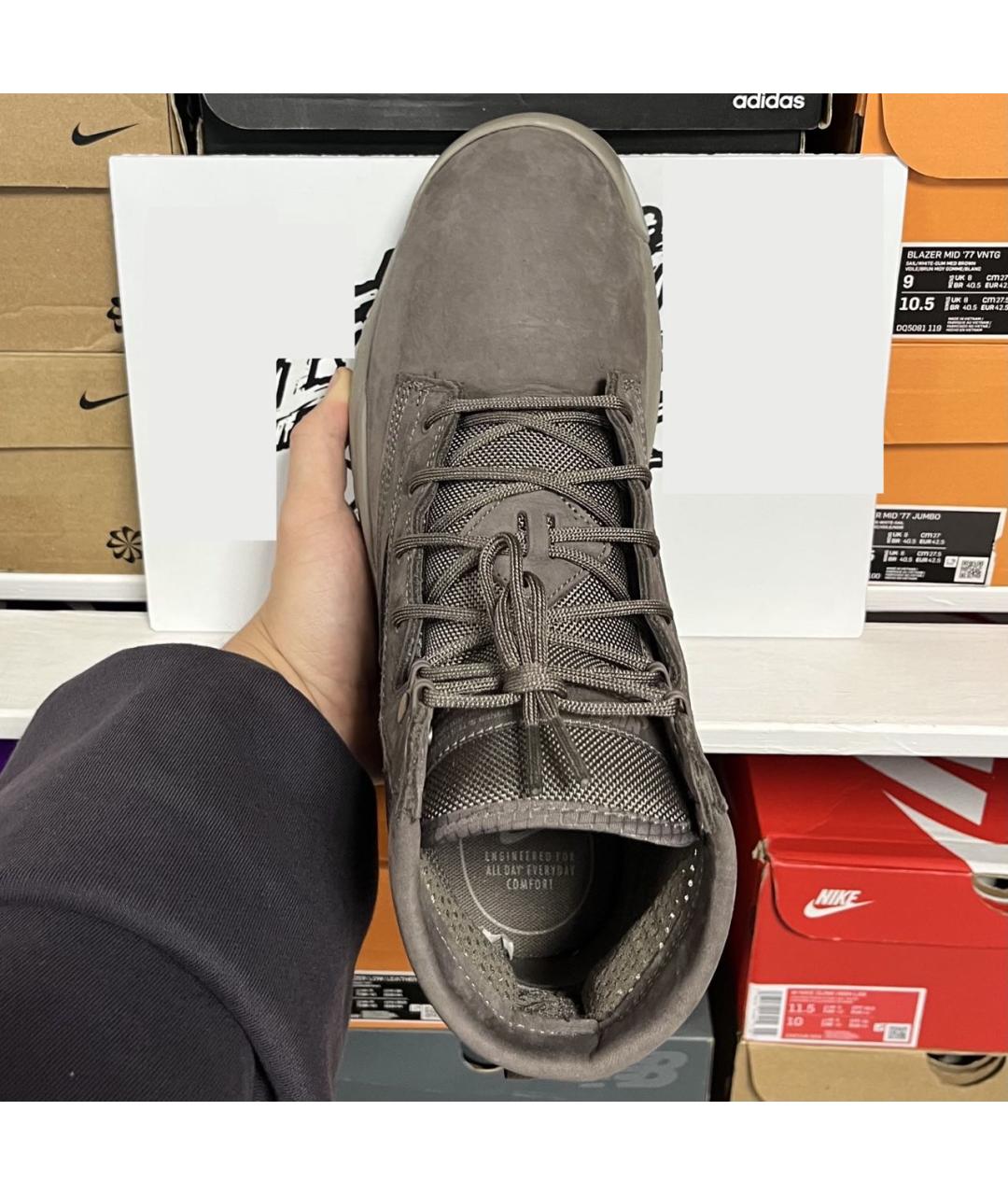 NIKE Серые замшевые высокие кроссовки / кеды, фото 4