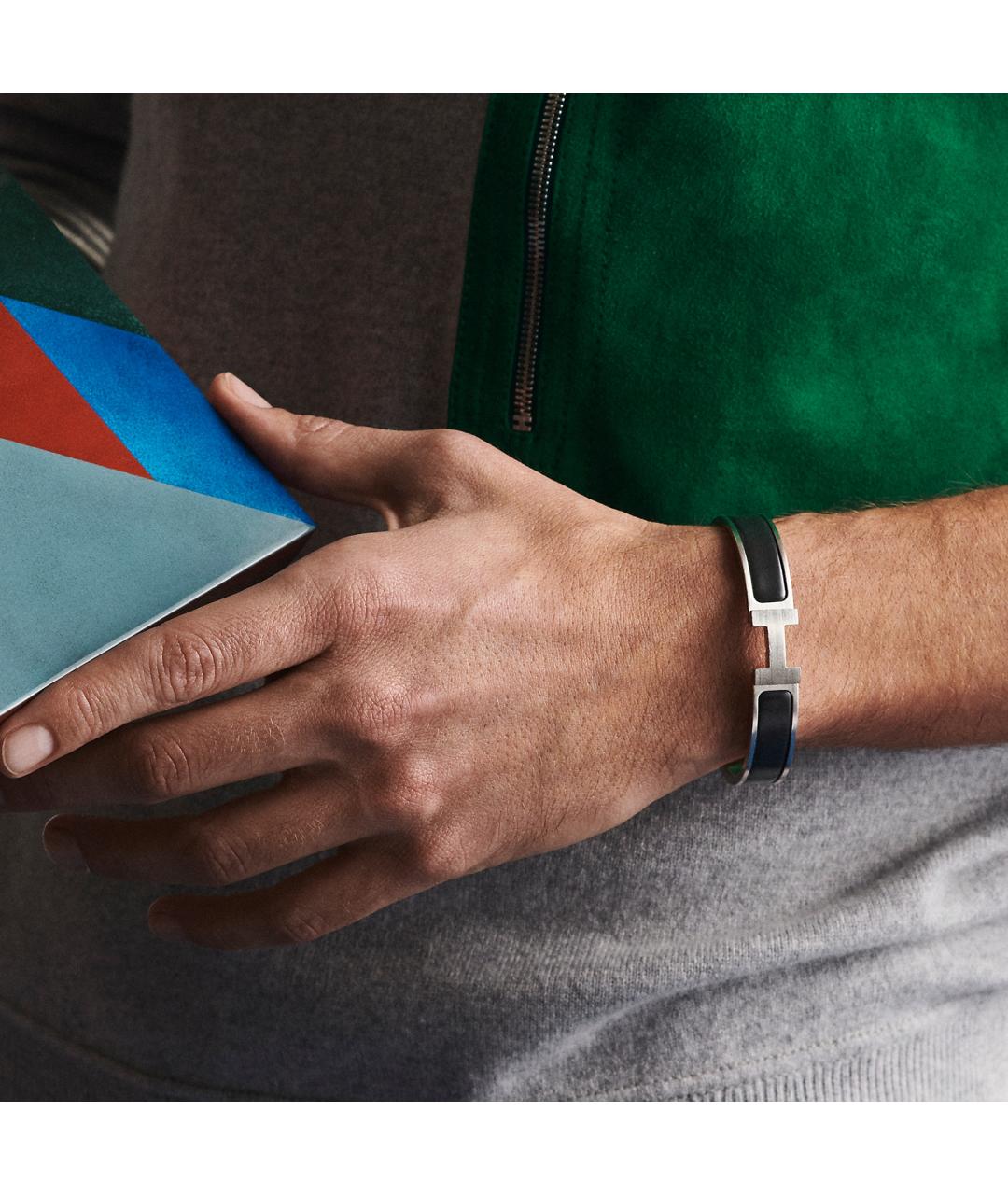 HERMES Черный браслет, фото 4