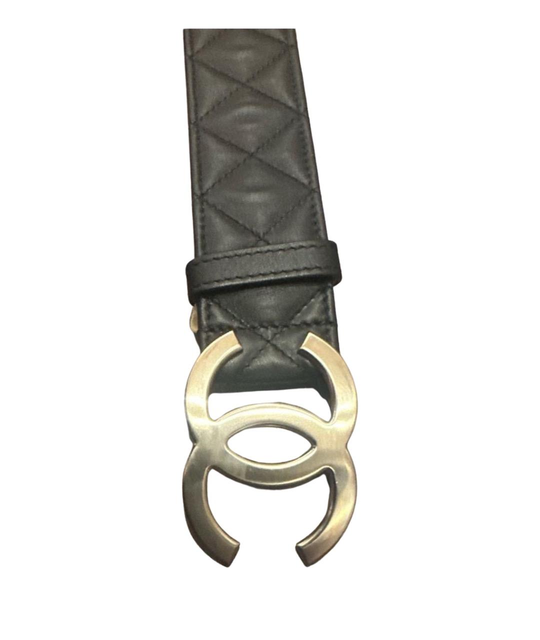 CHANEL Черный кожаный ремень, фото 1