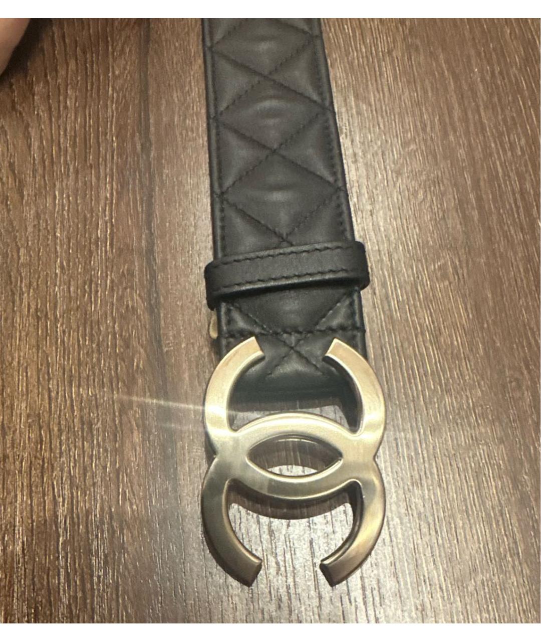 CHANEL Черный кожаный ремень, фото 4