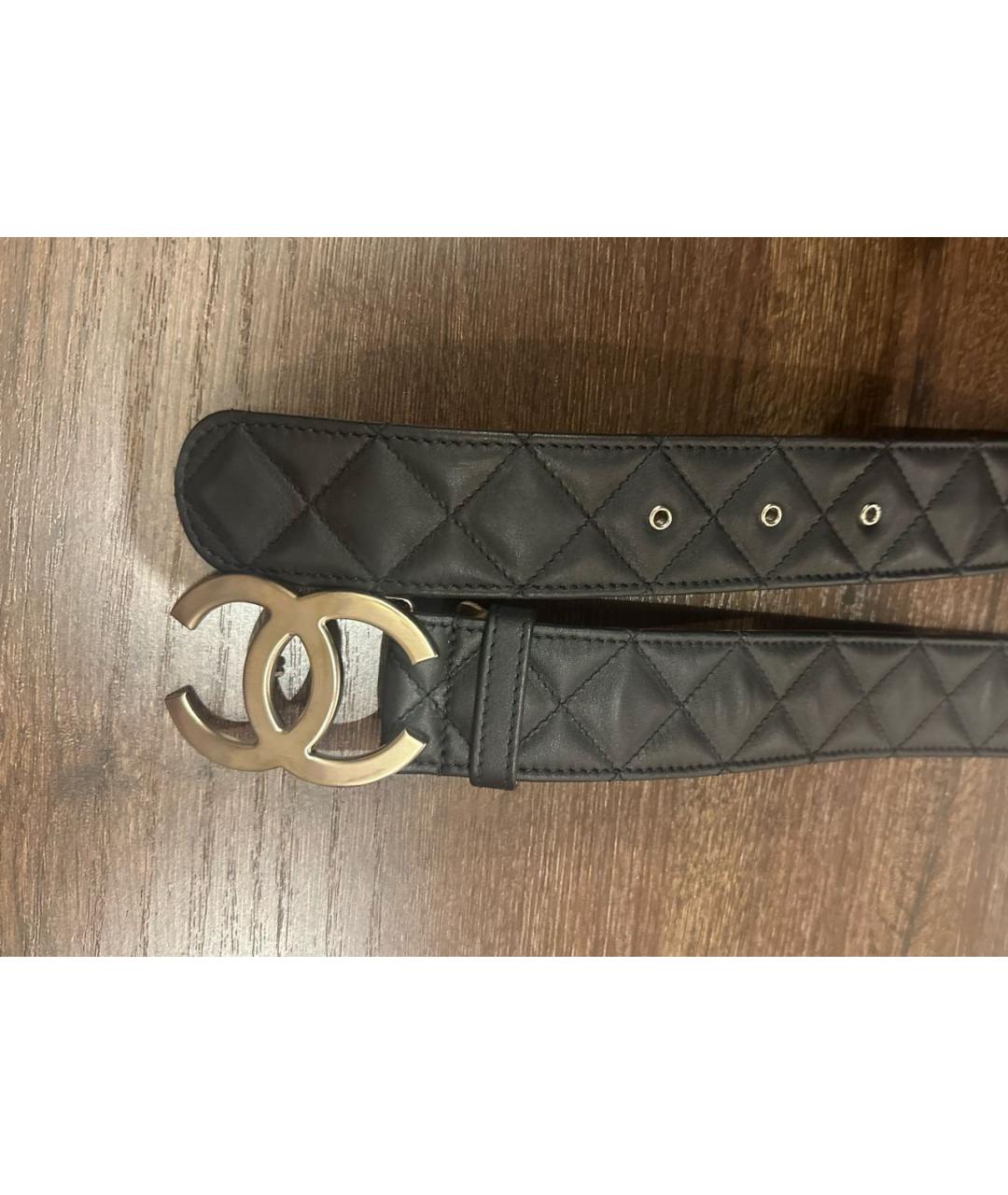 CHANEL Черный кожаный ремень, фото 3