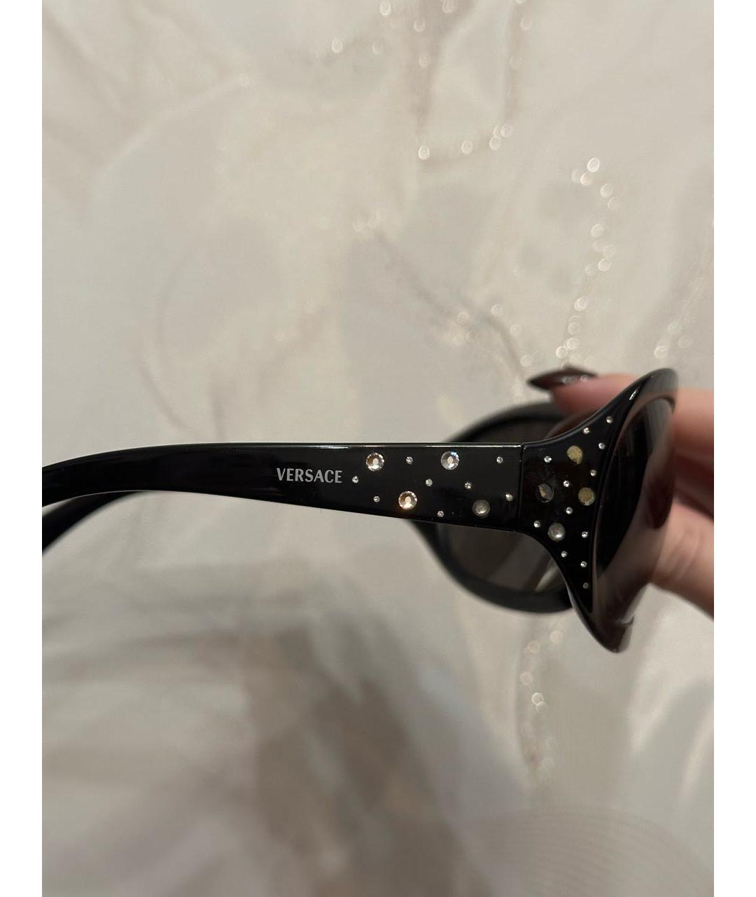 VERSACE Черные пластиковые солнцезащитные очки, фото 3