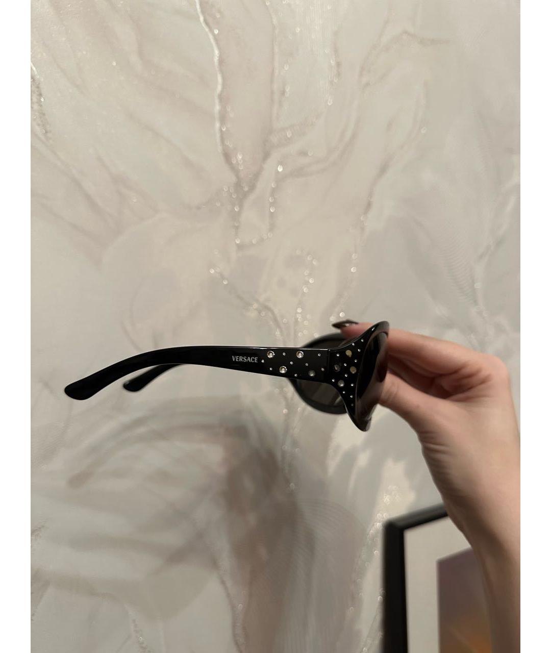 VERSACE Черные пластиковые солнцезащитные очки, фото 6