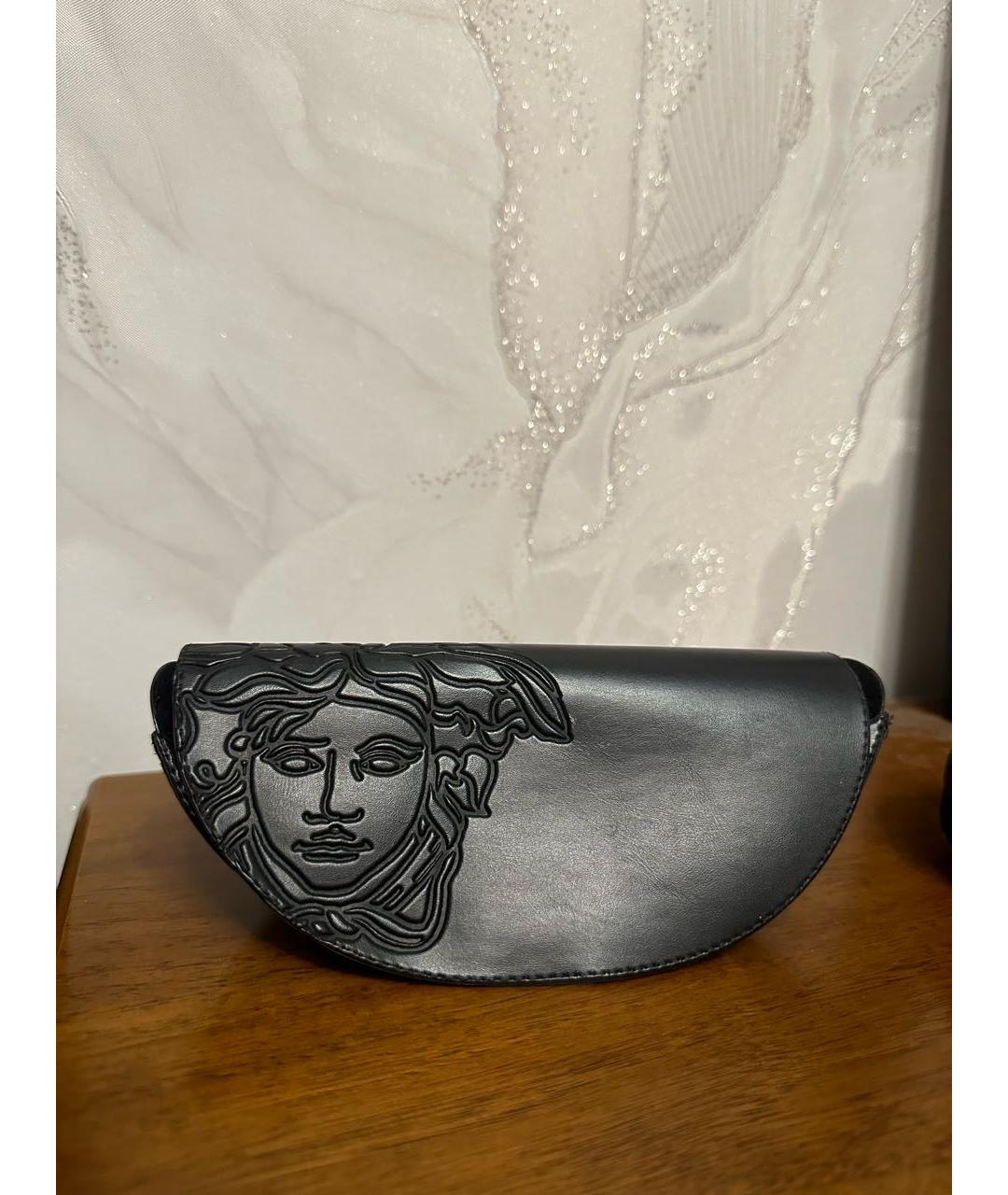 VERSACE Черные пластиковые солнцезащитные очки, фото 4