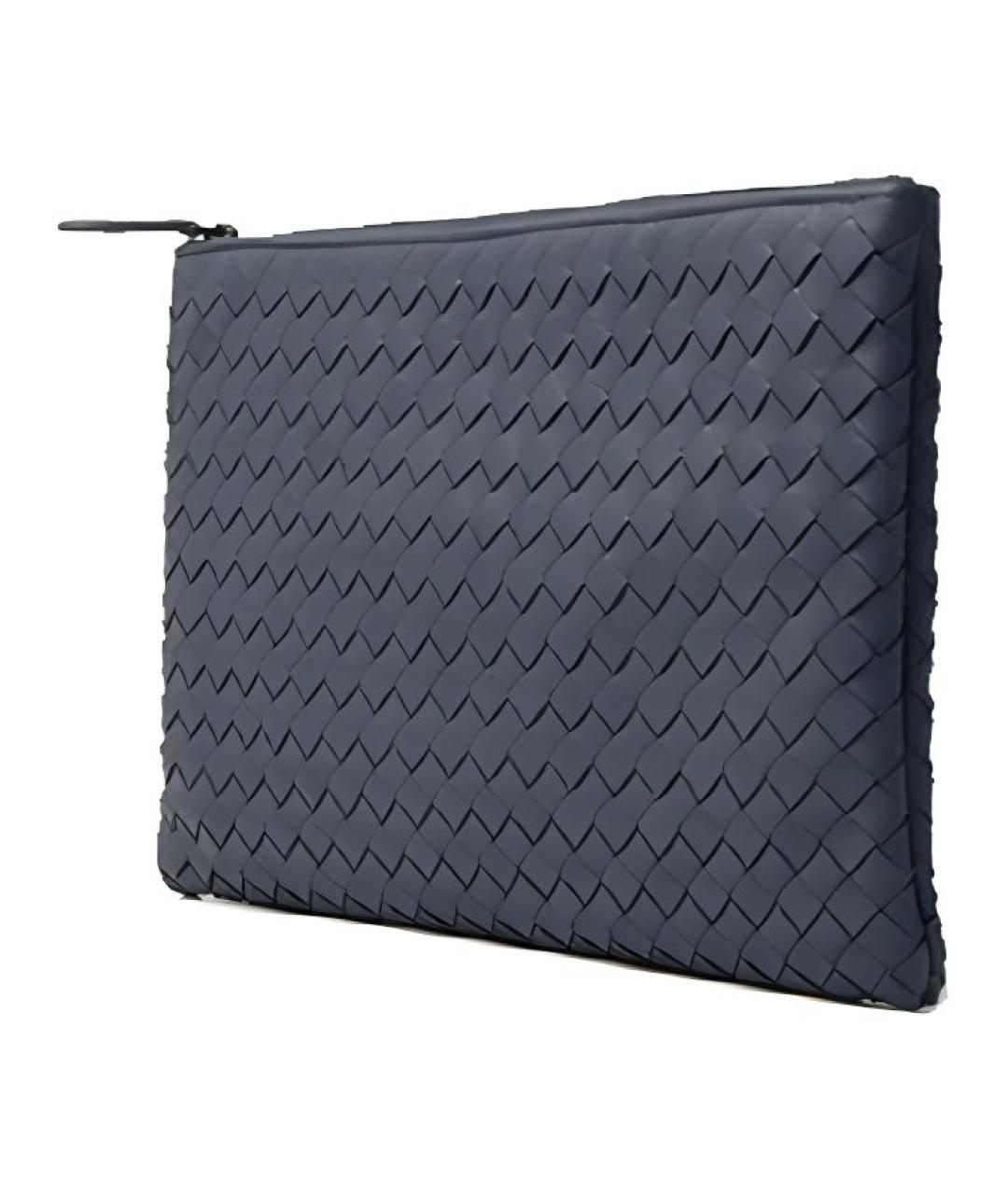 BOTTEGA VENETA Темно-синяя кожаная папка для документов, фото 2