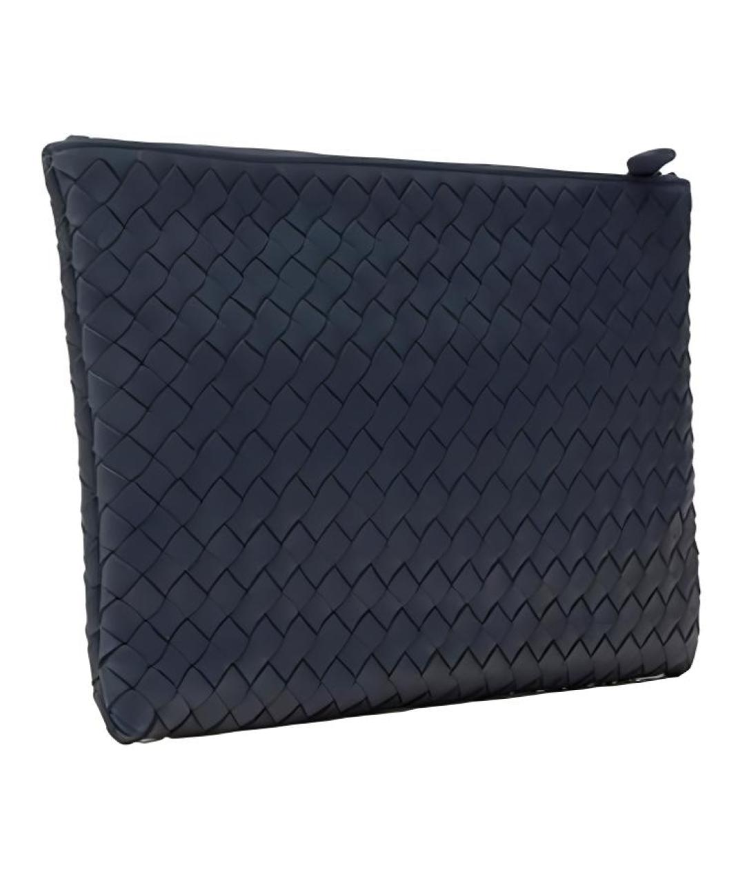 BOTTEGA VENETA Темно-синяя кожаная папка для документов, фото 3