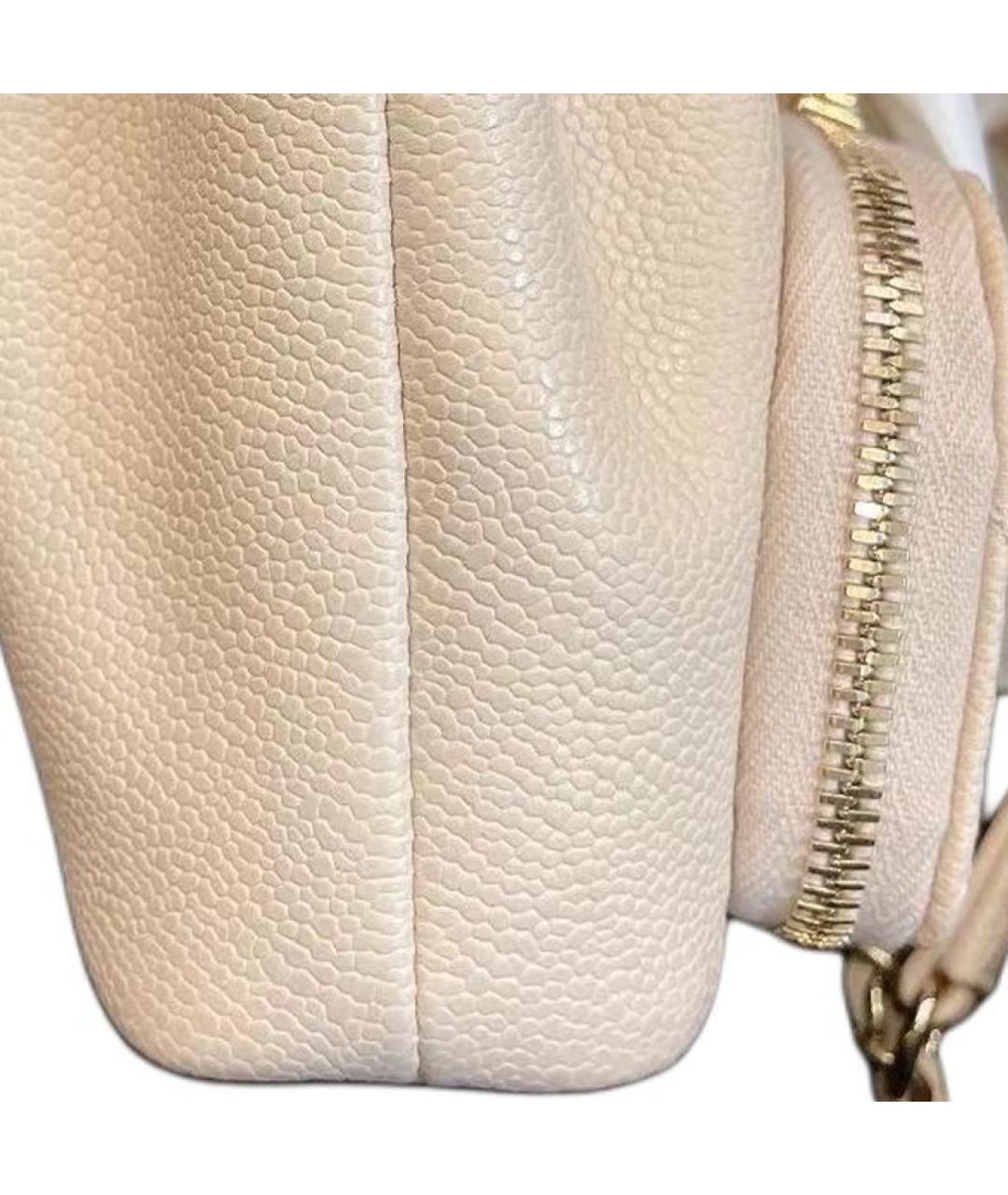 CHANEL Бежевая кожаная сумка через плечо, фото 4