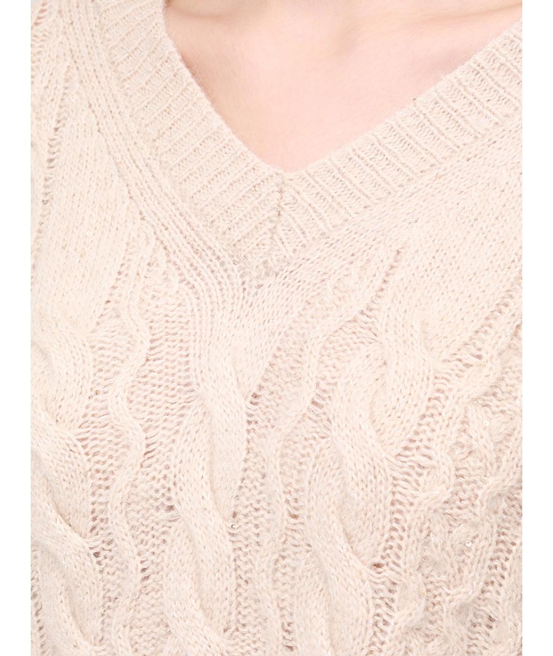 LORENA ANTONIAZZI Бежевый шерстяной джемпер / свитер, фото 5