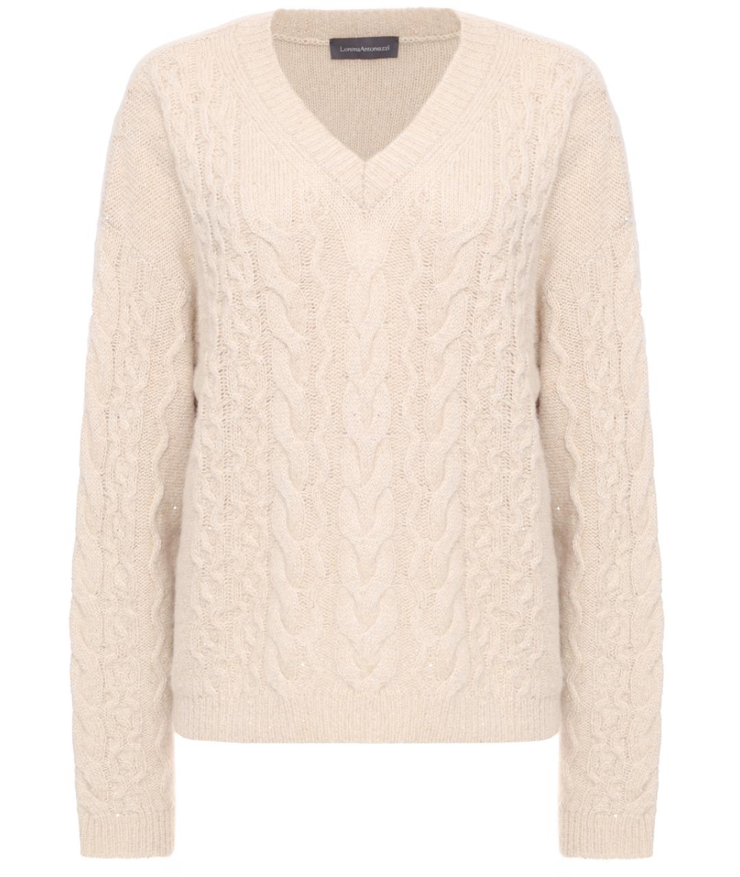 LORENA ANTONIAZZI Бежевый шерстяной джемпер / свитер, фото 1