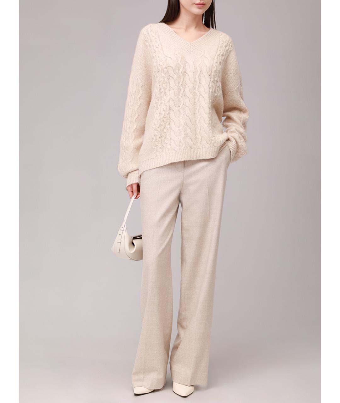 LORENA ANTONIAZZI Бежевый шерстяной джемпер / свитер, фото 2