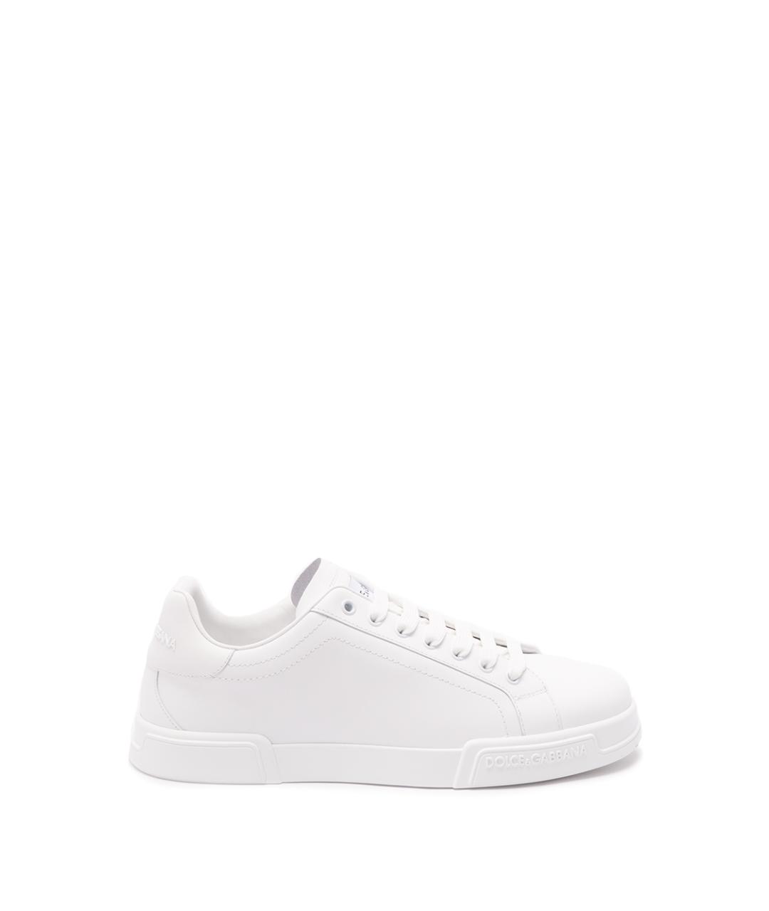 DOLCE&GABBANA Белые кожаные низкие кроссовки / кеды, фото 1