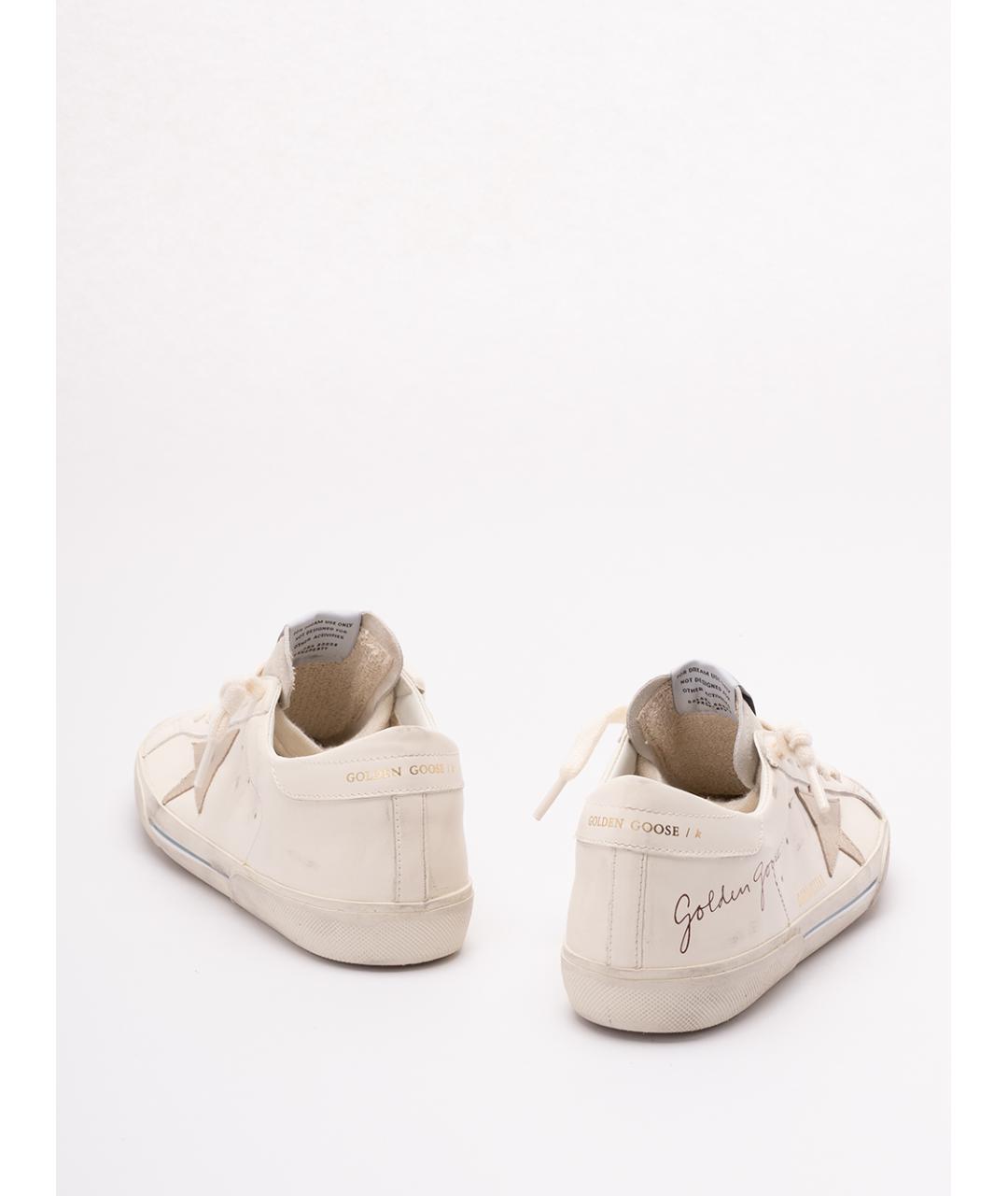 GOLDEN GOOSE DELUXE BRAND Белые кожаные низкие кроссовки / кеды, фото 3