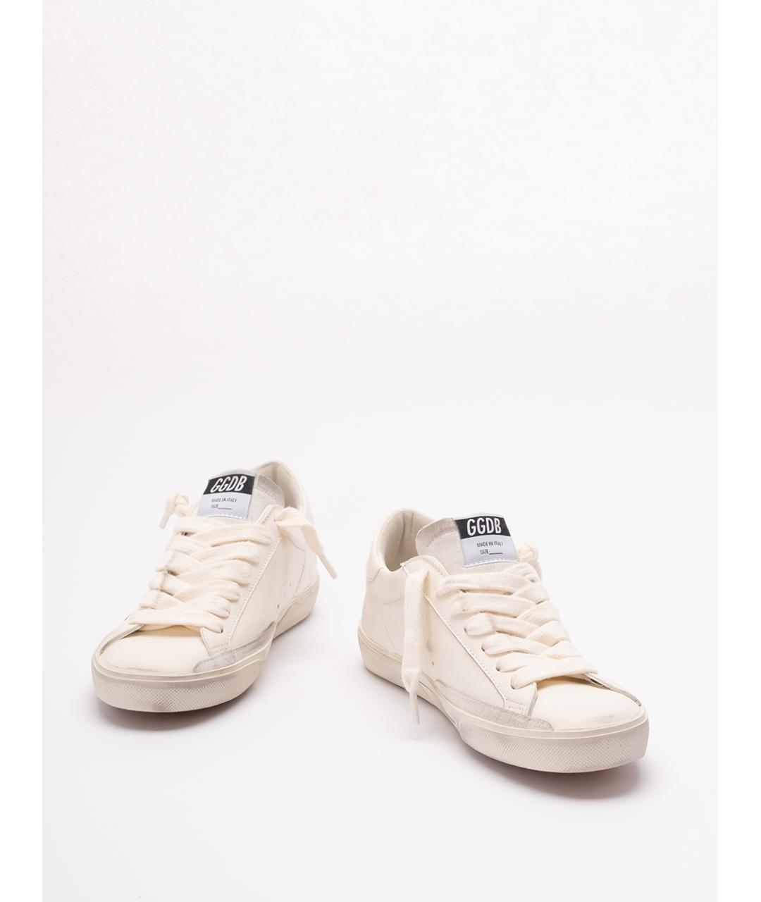 GOLDEN GOOSE DELUXE BRAND Белые кожаные низкие кроссовки / кеды, фото 2