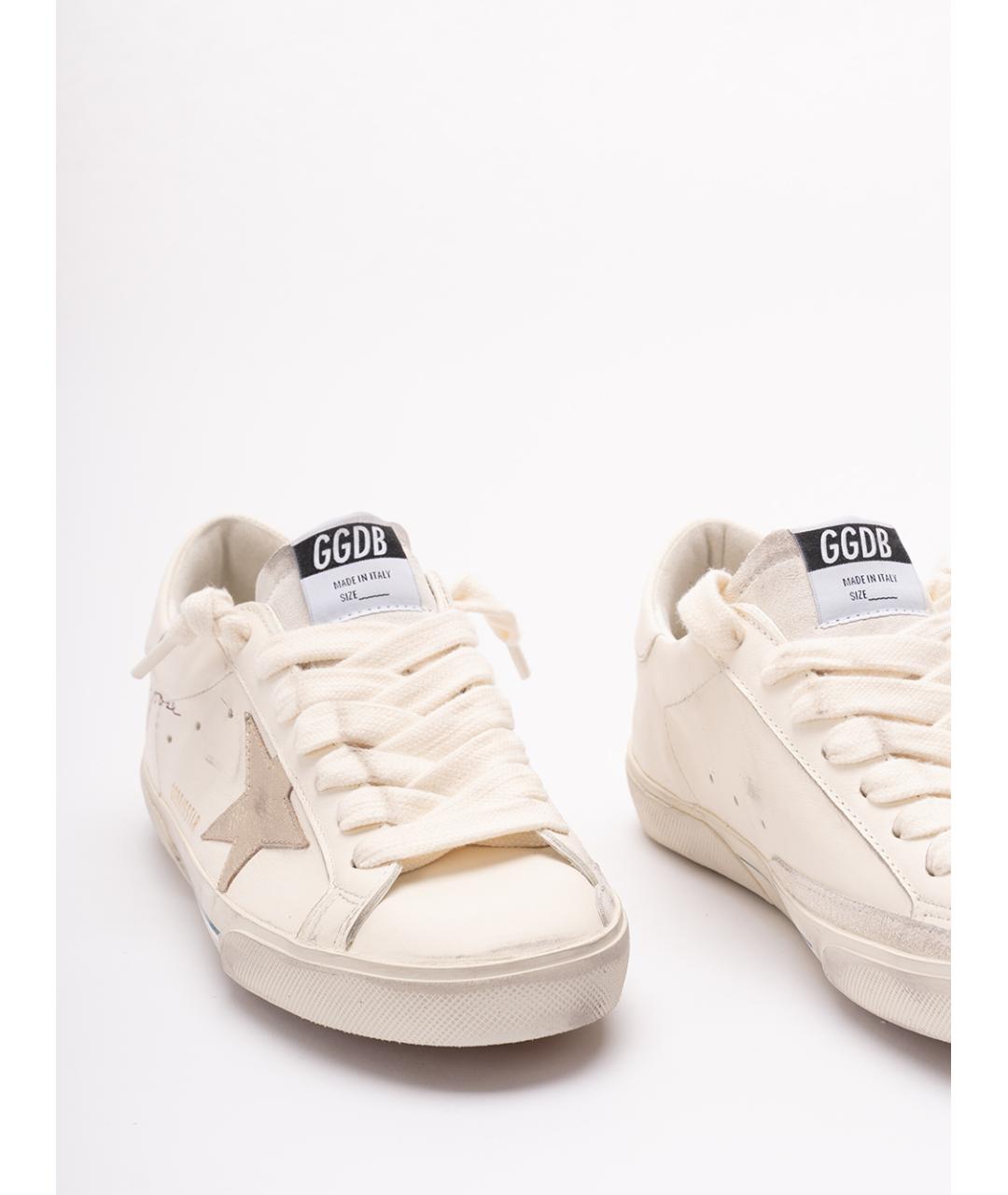 GOLDEN GOOSE DELUXE BRAND Белые кожаные низкие кроссовки / кеды, фото 5