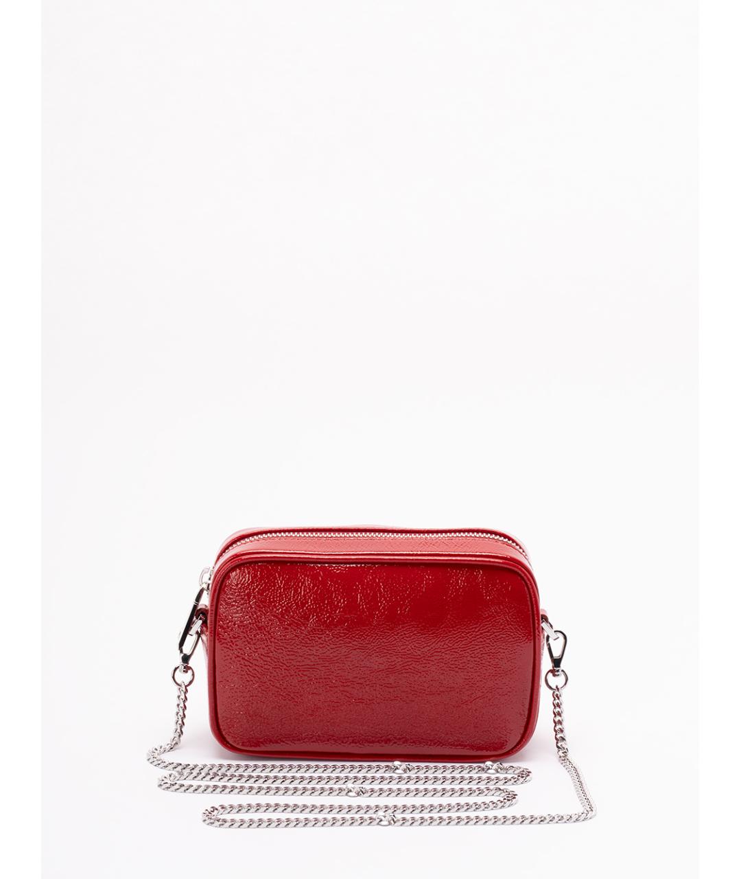 GOLDEN GOOSE DELUXE BRAND Красная сумка через плечо из лакированной кожи, фото 2