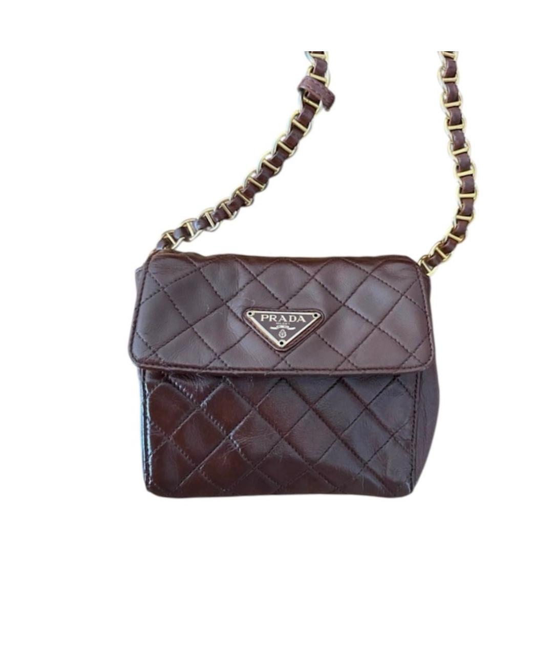 PRADA Коричневая кожаная сумка через плечо, фото 9