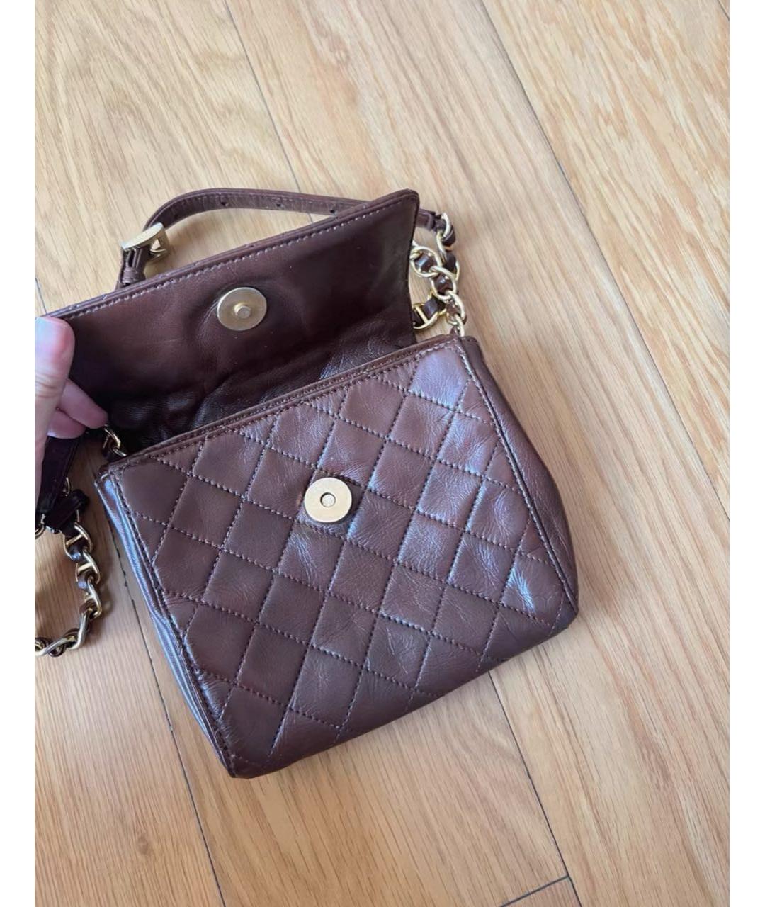 PRADA Коричневая кожаная сумка через плечо, фото 4